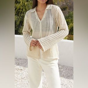 Oak + Fort crochet cardigan